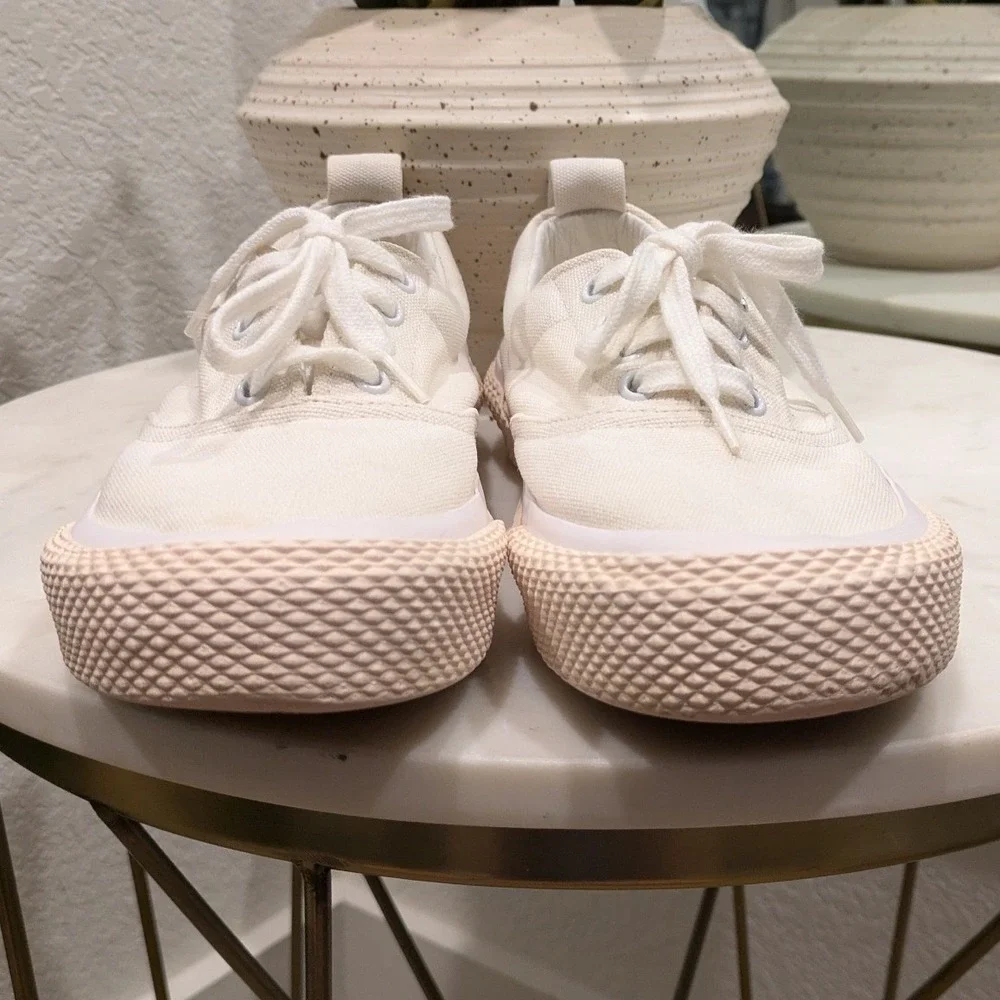 Celine 180 Low Top Canvas Sneakers Women's 40 White Pink Phoebe Philo